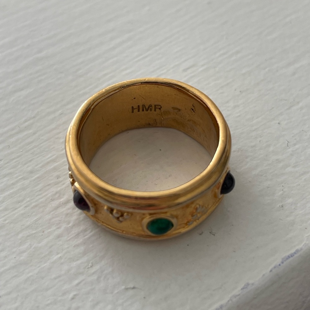 Vintage Byzantine Style Multi-Gemstone Band Ring from The Museum Company - Picture 3 of 7
